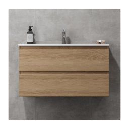 Dulap de baie cu lavoar KENWOOD, 91 x 50 x 45 cm, stejar