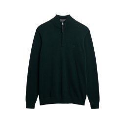 SUPERDRY Tricotaj D1 Stud Essentials Cotton Half Zip M6110690A gpp enamel green marl