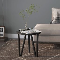 Masa de ceai, negru, Ø35 cm, MDF GartenMobel Dekor