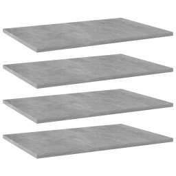 Placi biblioteca, gri beton, 4 buc, 60 x 40 x 1,5 cm, PAL GartenMobel Dekor
