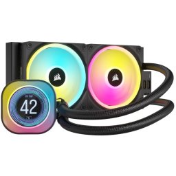 Cooler procesor iCUE LINK H100i RGB LCD RGB, 2x 120mm, Negru