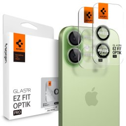 Sticlă de protecție SPIGEN camera Glas.tR Optik EZ Fit Pro 17 / 16 Plus / 16, set 2, Set 2 buc pentru iPhone 17, iPhone 16 Plus, iPhone 16 – Verde