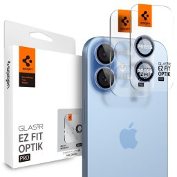 Folie Camera pentru iPhone 17 / iPhone 16 Plus / iPhone 16 (set 2) - Spigen Glas.tR Optik EZ Fit Pro - Blue