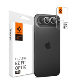 [Pachet 2x] Folie sticla camera iPhone 17 Air Spigen Glas.tR Optik EZ Fit Pro, argintiu