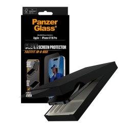 Folie PanzerGlass Ultra-Wide Fit pentru iPhone 17 / 16 Pro, FASTFIT IN-A-BOX, negru