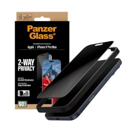 Folie privacy PanzerGlass Ultra-Wide Fit 2-Way pentru iPhone 17 Pro Max, EasyAligner, negru