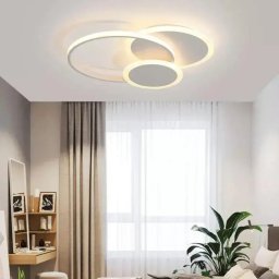 Lustra LED cu telecomanda SILVIAN, 58W, 3 Cercuri, lumina Rece/Calda/Neutra, Dimabila, Alb