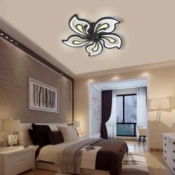 Lustra LED cu telecomanda, 150W, 5 Petale, lumina Rece/Calda/Neutra, Dimabila, Negru