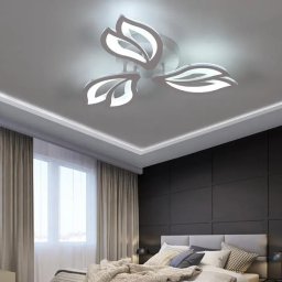 Lustra LED cu telecomanda LILY, 44W, 3 Elemente, lumina Rece/Calda/Neutra, Dimabila, Alb