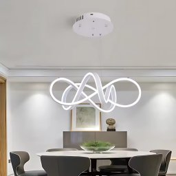 Lustra LED suspendata cu telecomanda INFINITY HALO, 138W, lumina Rece/Calda/Neutra, Dimabila, Alb
