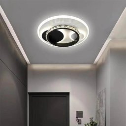 Lustra LED cu cristal ARIELLA 30W, Rotunda, lumina Rece/Calda/Neutra, Negru