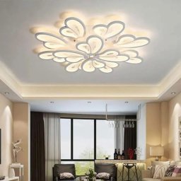 Lustra LED cu telecomanda BLOSSOM Grand, 143W, 12 Elemente, lumina Rece/Calda/Neutra, Dimabila, Alb