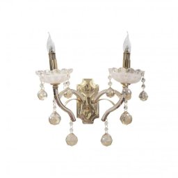 Aplica Carol, 2*E14, Auriu, Metal si Crystal
