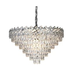 Candelabru Cristal WINDSOR Supremo 16xE27, Diametru 80cm, Crom Lucios, Inaltime Reglabila