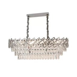 Candelabru Cristal WINDSOR Regalis 10xE27, Diametru 85cm, Crom Lucios, Inaltime Reglabila