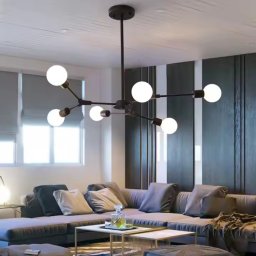Lustra Architek Octa, 6x E27, Negru, Metal