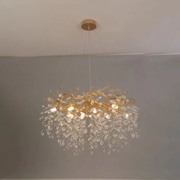 Candelabru Cristal WALTZ Rhapsody, 9x G9, Auriu, 60cm, Inaltime Reglabila