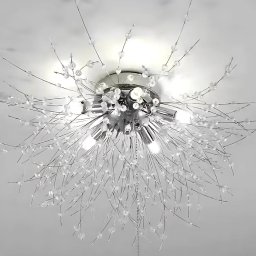 Candelabru Cristal RONDO Vivace, 6x G9, Diametru 49cm, Argintiu Lucios