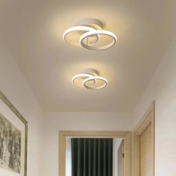 Lustra LED VERTEX CIRCULARA 24W, 2 Cercuri, lumina Rece/Calda/Neutra, Alb