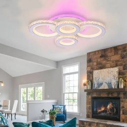 Lustra LED cu telecomanda si cristal NOVA ROTONDA RGB 86W