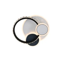 Lustra LED cu cristal GELLA 48W, Rotunda, lumina Rece/Calda/Neutra, Alb Negru