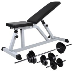 Gossi banca de antrenament cu set de haltere si gantere, 30,5 kg