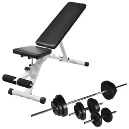 Gossi banca de antrenament cu set de haltere si gantere, 30,5 kg