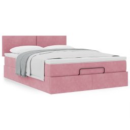 Gossi cadru de pat otoman cu saltea roz 140x190cm catifea