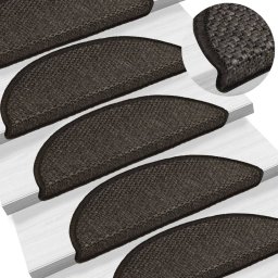 Gossi covorase scari autoadezive 15 buc antracit 56x17x3 aspect sisal