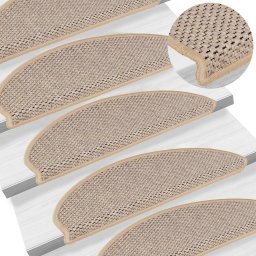 Gossi covorase scari autoadezive 15 buc. bej deschis 65x21x4cm sisal