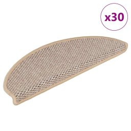 Gossi covorase scari autoadezive 30 buc. bej deschis 65x21x4 cm sisal