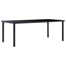 Gossi masa de bucatarie, negru, 200 x 100 x 75 cm, sticla securizata