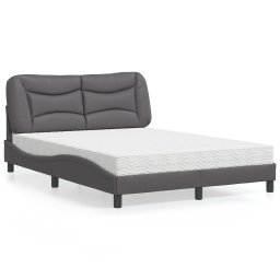 Gossi pat cu saltea, gri, 120x200 cm, piele ecologica
