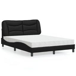Gossi pat cu saltea, negru, 120x200 cm, piele ecologica