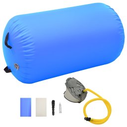 Gossi rulou de gimnastica gonflabil cu pompa, albastru, 100x60 cm pvc