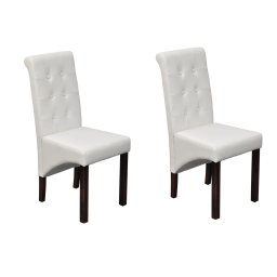 Gossi scaune de bucatarie, 2 buc., alb, piele ecologica