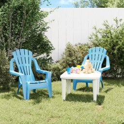 Gossi scaune gradina copii 2 buc. albastru 37x34x44 cm pp aspect lemn
