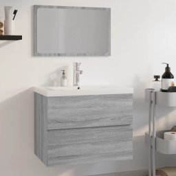 Gossi set de mobilier de baie, gri sonoma, lemn prelucrat