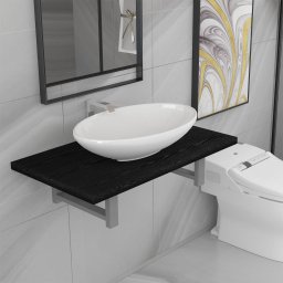 Gossi set mobilier de baie, 2 piese, negru, ceramica