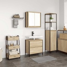 Gossi set mobilier de baie, 2 piese, stejar sonoma, lemn prelucrat
