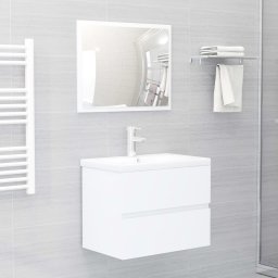 Gossi set mobilier de baie, alb, lemn prelucrat