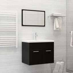 Gossi set mobilier de baie, negru, lemn prelucrat