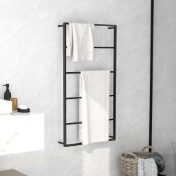 Gossi suport de prosoape, negru, 60x10x116 cm, otel