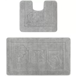 Set 2 Covorase Baie Maritime 2504, Marime 60 x 100 cm, Gri, Antialergic, Polipropilena