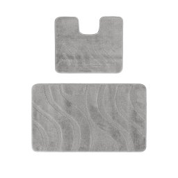 Set 2 Covorase Baie Symphony Platinum 2504, Marime 60 x 100 cm, Albastru, Antialergic, Polipropilena
