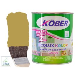 Vopsea pe baza de apa, Ecolux Kolor Lucios, RAL 1024, Ochre Yellow, 2.5 l, Kober,