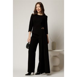 Bluza neagra dama asimetrica de ocazie