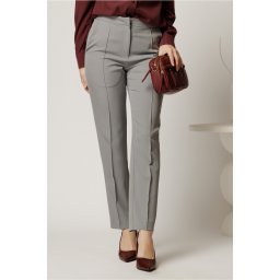 Pantalon DY Fashion gri conici din stofa