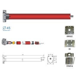 Motor tubular pentru copertine si obloane EURO 60M/O, 60Nm, alimentare la retea 230V