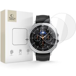 Husa Sticlă securizată Tech-Protect Glass Fit+ pentru Samsung Galaxy Watch 8 Classic 46 mm, pachet 2 bucăți, transparentă